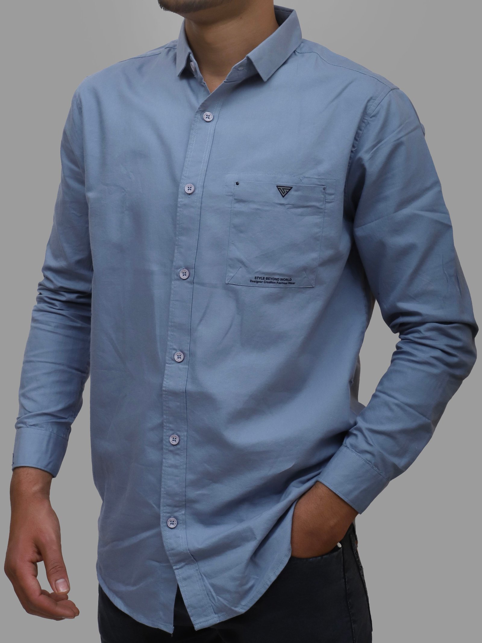 Light blue Regular Slim Fit Shirt 